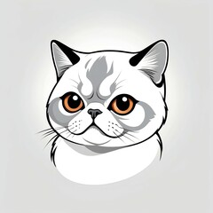 Obraz premium まん丸な目と鼻ぺちゃの可愛いエキゾチックショートヘア