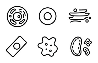 Biology and science outline icons set &ndash; linear, educational, laboratory symbols
