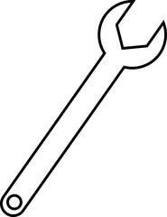 Repair tools and service icon Wrench, screwdriver and gear setting vector isolated on transparent background. Spanner perfect for diy crafting, and repair projects glyph symbol.