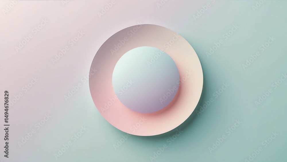 Poster minimalist gradient circle design with subtle 3d effect for modern backgrounds