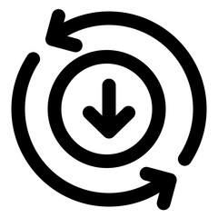 Refresh Download File Icon: Continuous Data Cycle Graphic