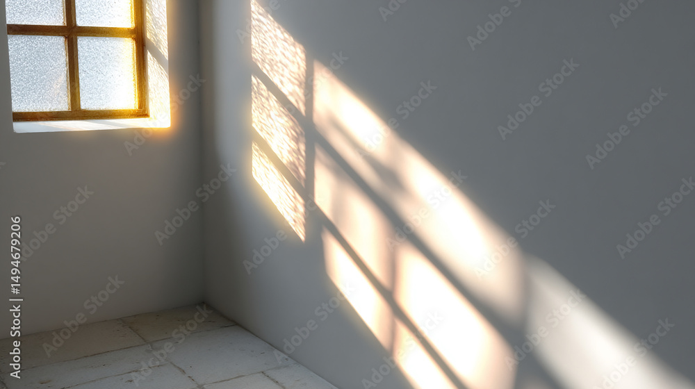 Poster soft light and textured walls creating a calm atmosphere in interior design