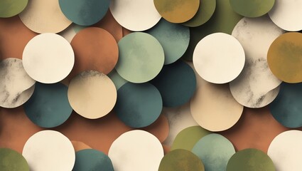 Abstract Circle Pattern Background in Neutral Earth Tones Texture Design