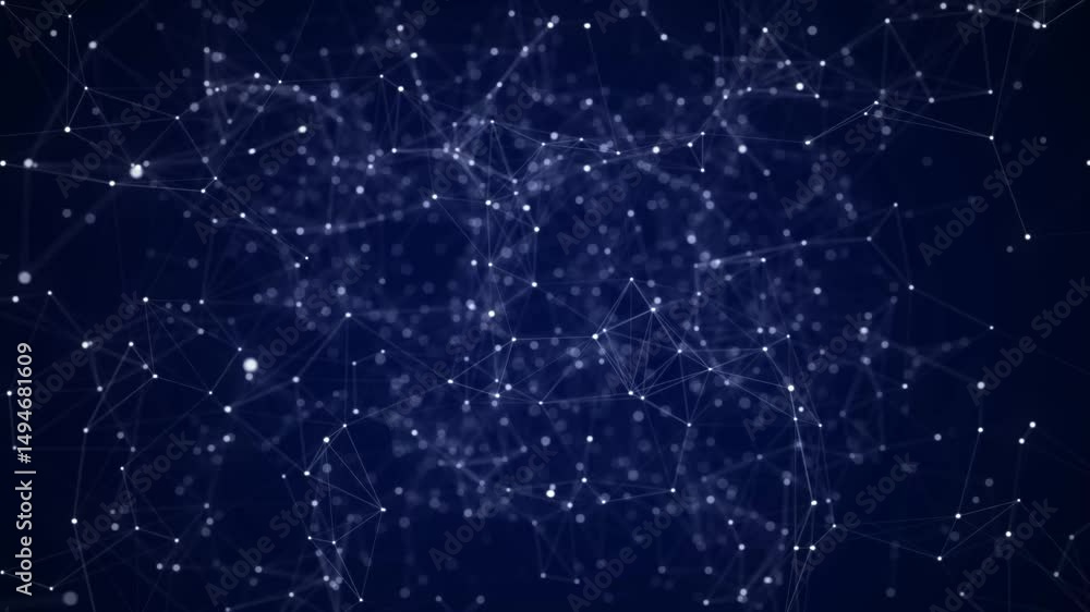 Poster abstract geometric background with connecting points and lines. dynamic blue digital background. net