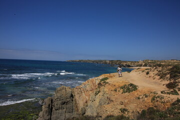 The rocky coast of South Portugal. The south-west point of Europe.