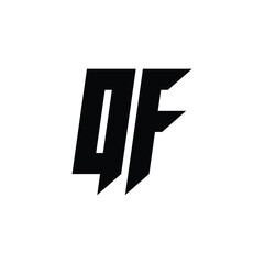 QF monogram logo design letter text name symbol monochrome logotype alphabet character simple logo