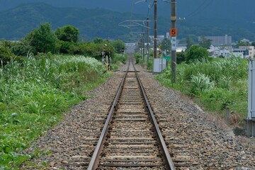 Railway tracks near Miwa Taisha Shrine on the Manyo Mahoroba Line