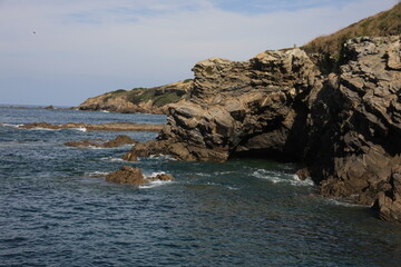 The rocky coast of South Portugal. The south-west point of Europe.