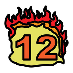 12 Number Vector Filled Icon Design