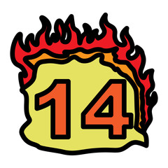 14 Number Vector Filled Icon Design