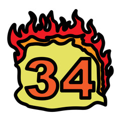 34 Number Vector Filled Icon Design