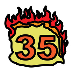 35 Number Vector Filled Icon Design