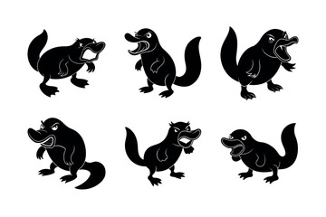 angry platypus expression set