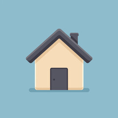 house emoji flat design vector illustration isolated white background