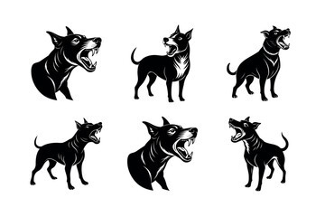 barking domestic dog expression set