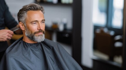 A man with a beard at a barbershop.