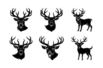furious deer expression set