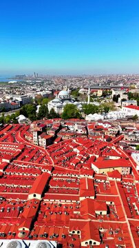 the historical grand bazaar and the Nuruosmaniye mosque and its surroundings drone istanbul