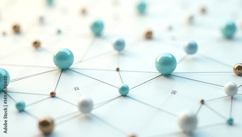 Fototapete connecting dots representing a network or communication system concept