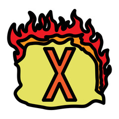 X Capital Alphabet Vector Filled Icon Design