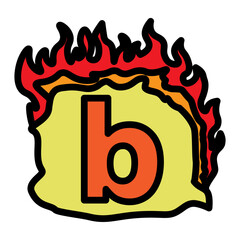 b Small Alphabet Vector Filled Icon Design