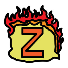 Z Capital Alphabet Vector Filled Icon Design
