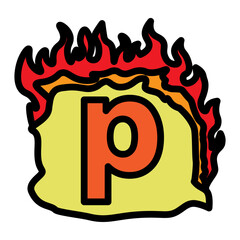 p Small Alphabet Vector Filled Icon Design
