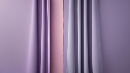 Obraz premium Elegant Pastel Curtains Background in Lilac and Pink Soft Fabric
