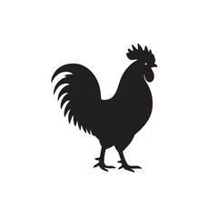 Bold Rooster Detailed Black Shape