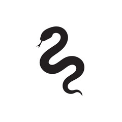 Fototapeta premium Coiled Snake Black Silhouette Art