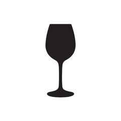 Refined Wine Glass Black Silhouette