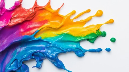 Rainbow Paint Splash, Acrylic Pouring, Fluid Art paint pouring, abstract art