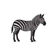 Striking Zebra Black Silhouette