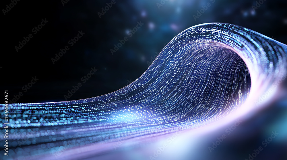 Poster dynamic wave of light representing innovation and energy in a digital realm, showcasing the beauty o
