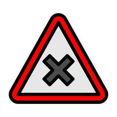 Cross Road Vector Filled Icon Design