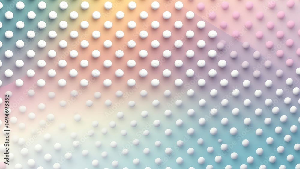 Poster pastel colored background with white dots creating a pattern