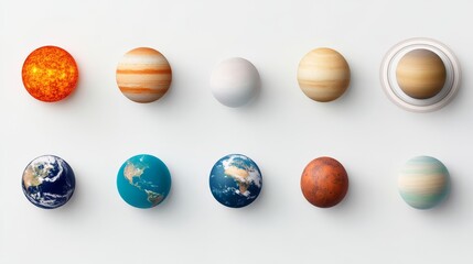 Solar System Planets 3D Render, Space, Astronomy
