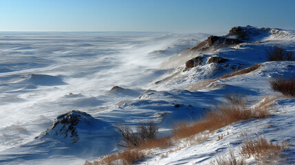 Obraz premium waves crashing on rocks