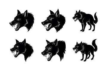 snarling dingo expression set