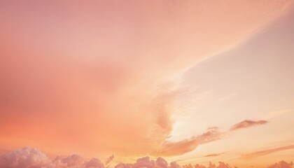 Peach sky sunset cloudscape soft pastel colors