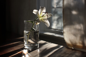 flower in glass
