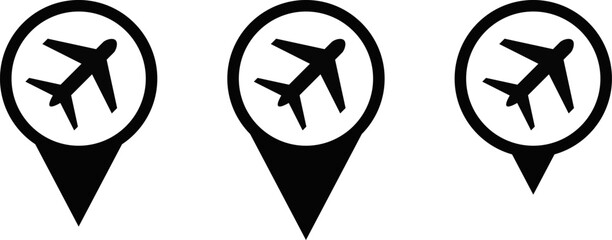 airport location sign. map pointer.  travel location. Location Pointer Shape. representing travels. navigation destination

