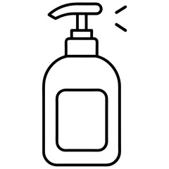 Sanitizer line art icon on white background.