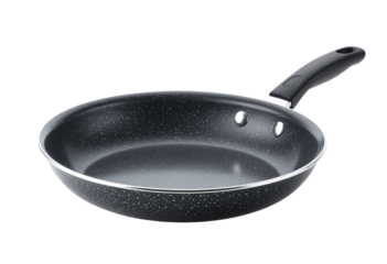 Black Nonstick Frying Pan, Isolated Transparent Background, Modern Design Element