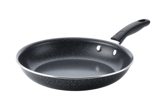 Black Nonstick Frying Pan, Isolated Transparent Background, Modern Design Element