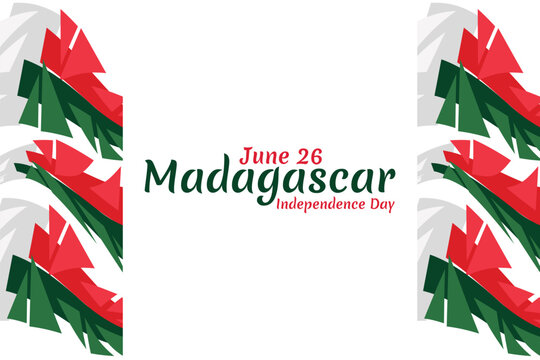 June 26 Independence Day of Madagascar vector illustration. Suitable for greeting card, poster and banner.