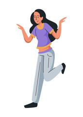 A variety of cheerful and vibrant character are joyfully dancing and celebrating