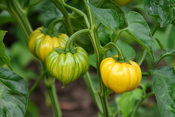 green pepper on the vine