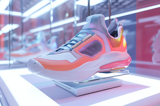 Virtual Futuristic Sneaker Museum Featuring Animated 3D Showcase Design