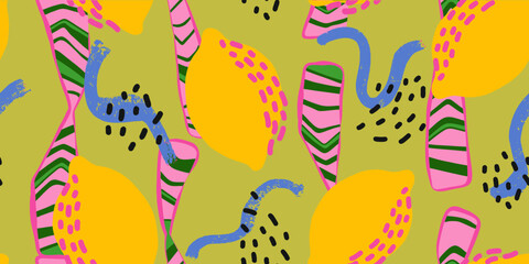 Abstract Lemon and Organic Shapes
